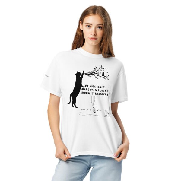 unisex-garment-dyed-heavyweight-t-shirt-white-front-2-6ac048bc52fc7.jpg Walking Among Strangers Cat T-Shirt – Inspirational Graphic Tee